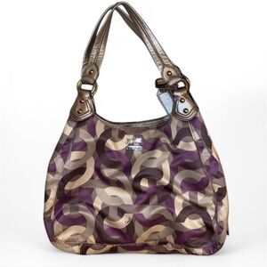 vintage purple and silver coach bag purse